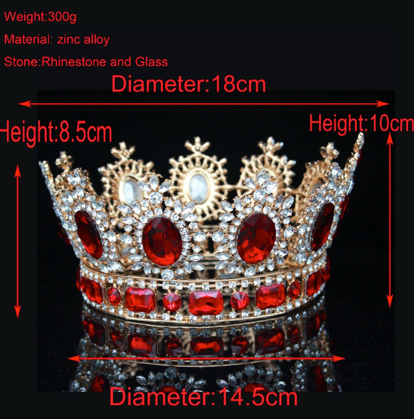 Round Crown Crystal Queen King Pageant Hair Accessories – Tulle Lux ...