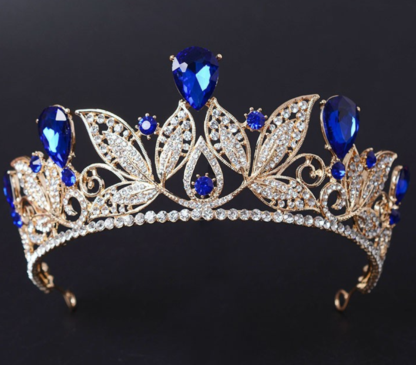 Metal Leaf Crystal Wedding Tiara Bridal Crown Hair Accessory, a classic style metal leaf motif with sparkling crystal complete the look, the perfect wedding or party accessory for your next big event.