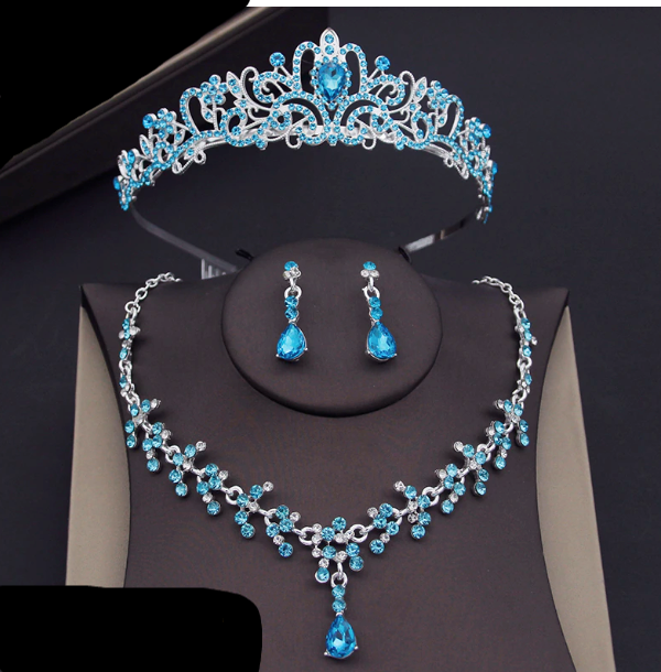 Party Crown Jewelry Sets Tiara Pendant Necklace & Matching Earrings, Indulge in luxury with our Crystal Tiara Jewelry Sets. Featuring a petite rhinestone crystal crown 