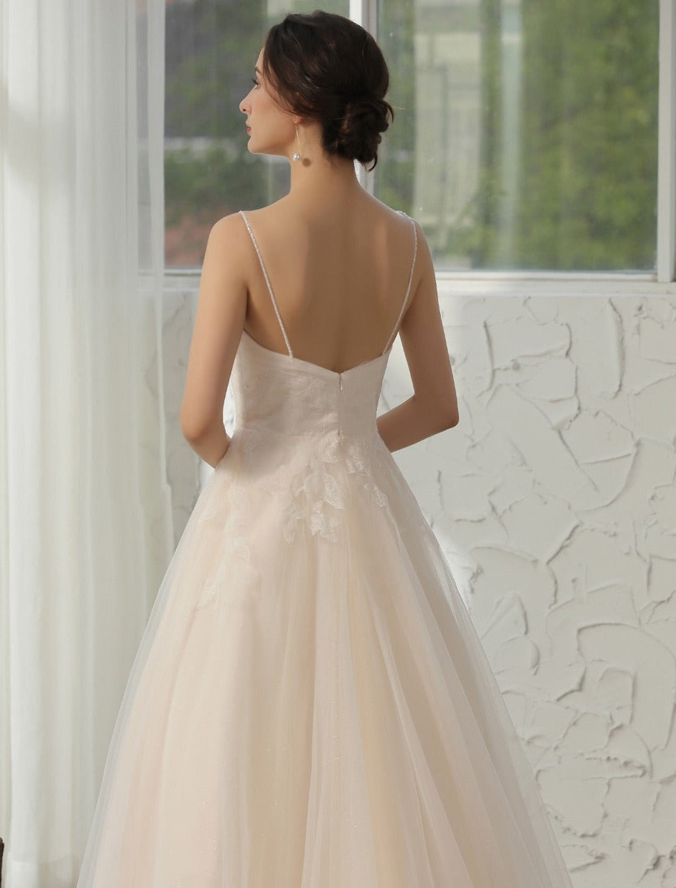 Wedding Dress Lace Pleated A-Line Gown