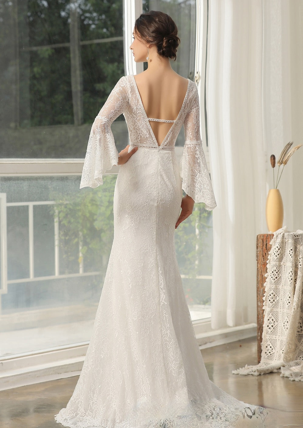 Wedding Dress Lace High Split Bridal Gown A Line