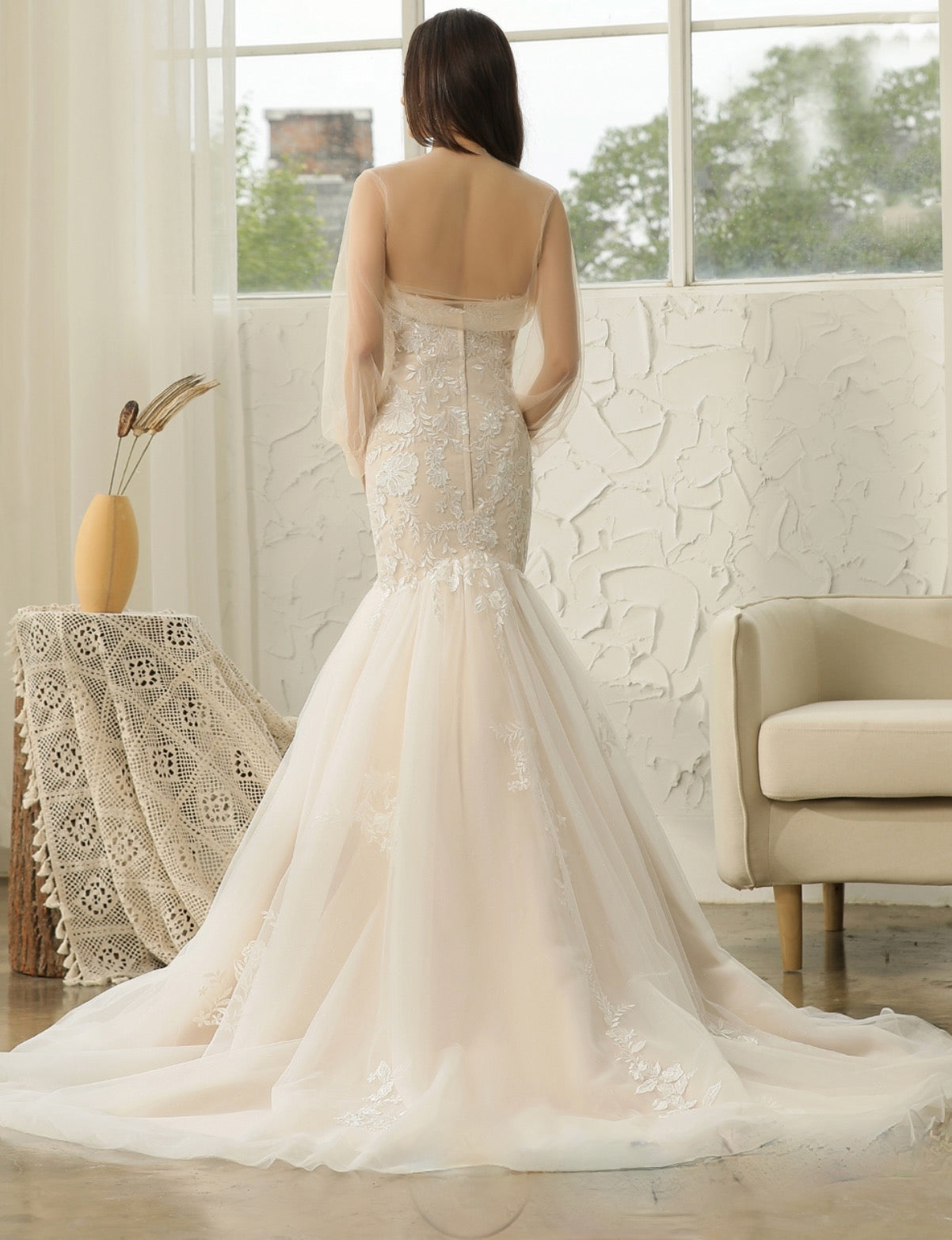 Wedding Dress Sweetheart Lace Tulle Mermaid Gown