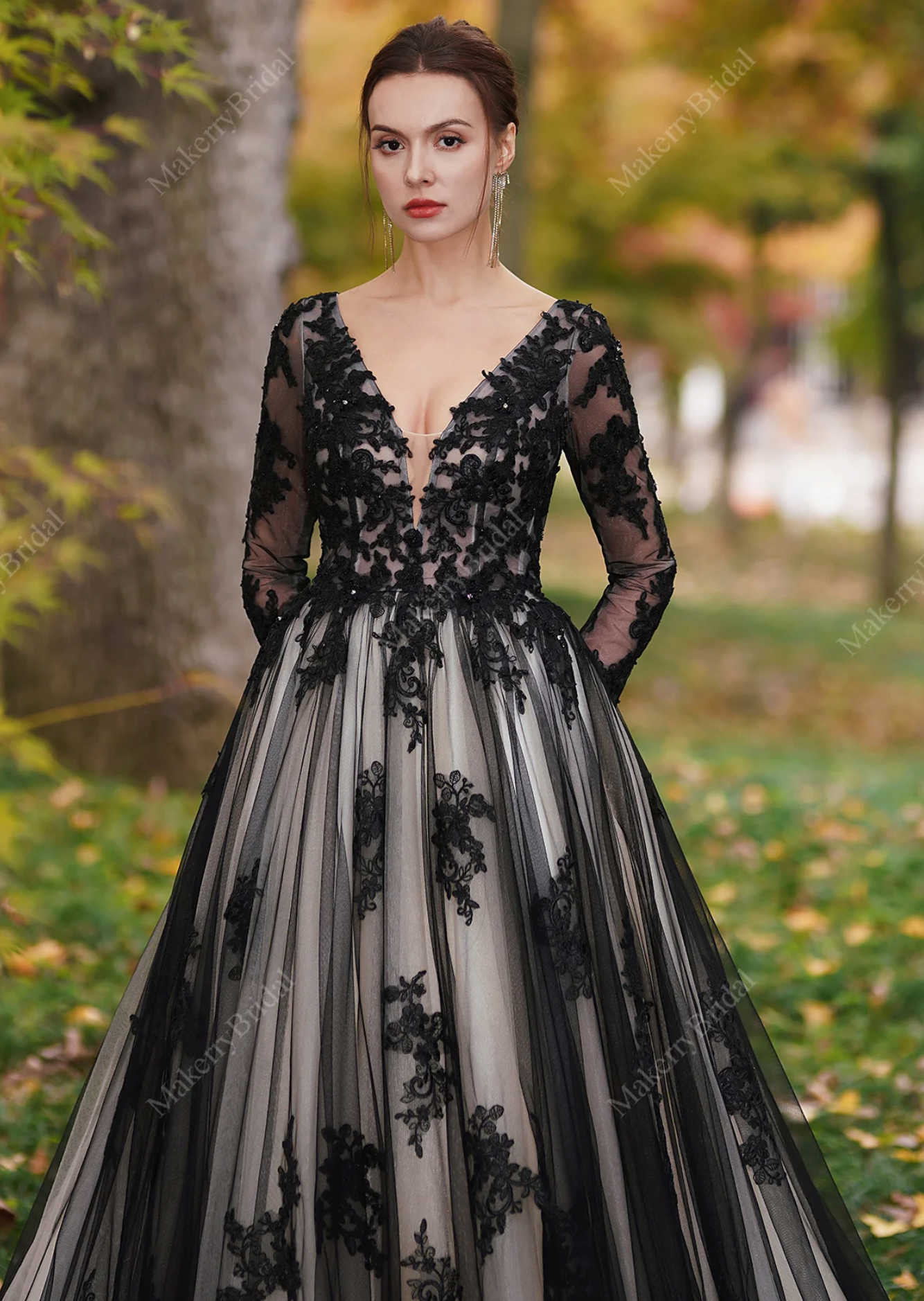 Wedding Dress Black Beaded Lace Over Light Liner Bridal Gown Tulle Lux Bridal Company Wedding Dress Black Beaded Lace Over Light Liner Bridal Gown Tulle Lux Bridal Company
