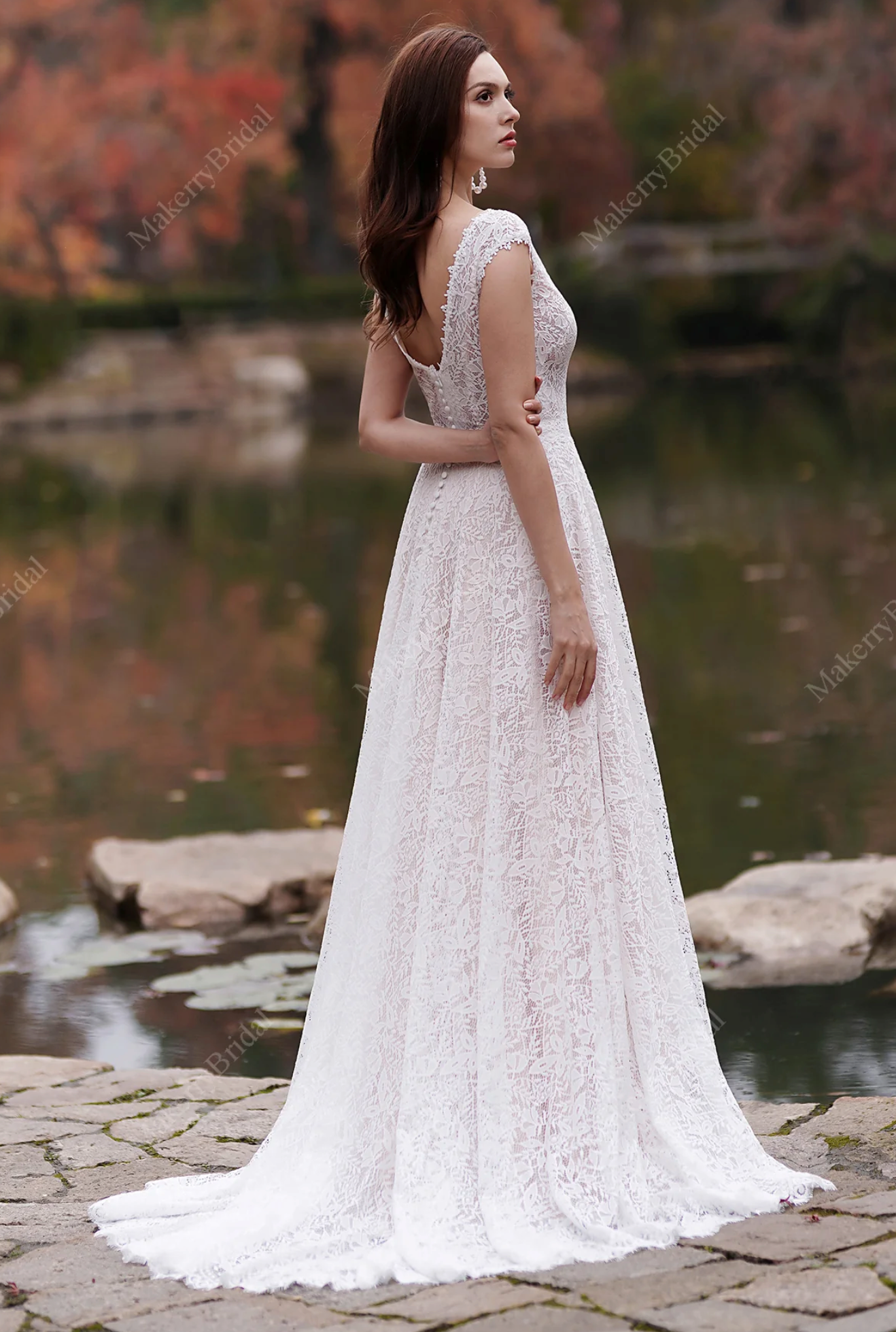 Wedding Dress Lace A Line Bridal Gown With Train