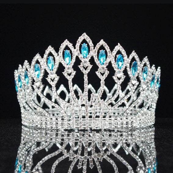 Luxurious Sparkling Crystal Baroque Queen King Tiara Pageant Crown - TulleLux Bridal Crowns &  Accessories 