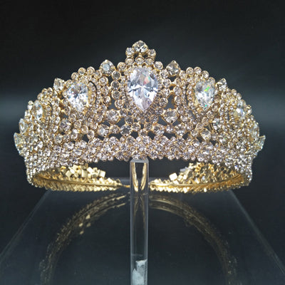 Zirconia Crystal Wedding Tiara Bridal Crown Hair Accessory, transform into a regal bride with this breathtakingly beautiful cubic zirconia princess wedding crown.