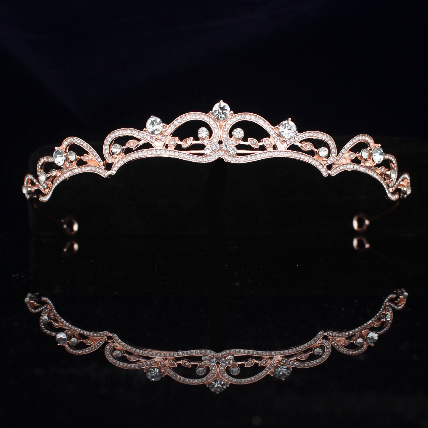 Bridal Headpiece Princess Crystal Wedding Tiara Headband, Enhance your bridal look with the Rose Gold Silver Princess Crystal Bridal Tiara Crowns.