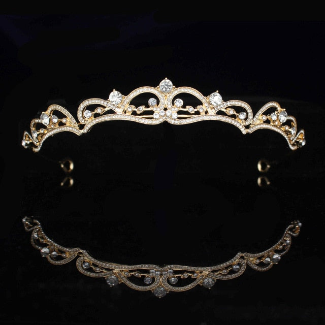 Bridal Headpiece Princess Crystal Wedding Tiara Headband, Enhance your bridal look with the Rose Gold Silver Princess Crystal Bridal Tiara Crowns.