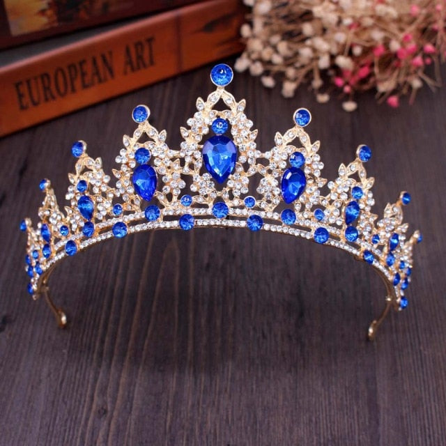 Blue Crystal Party Tiara Birthday Pageant Crown Hair Accessory, steal the spotlight with this dazzling crystal heart tiara that's pure magic!