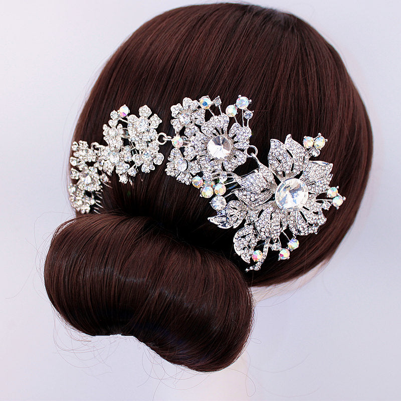 Crystal Wedding Hair Accessory Bridal Hair Comb Silver-Tone, sparkle down the aisle with this stunning crystal wedding hair band, 