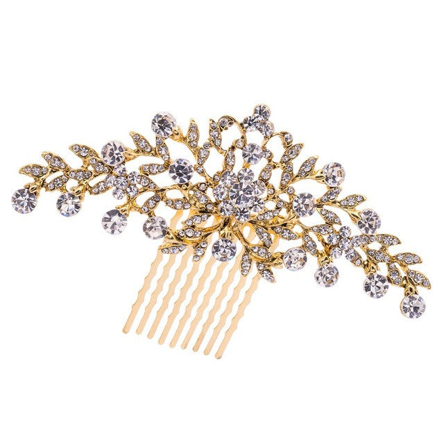 Bridal Hair Comb Crystal Rhinestone Floral Hair Comb Wedding Accessory, sparkling bridal crystal hair comb for your wedding day up do and stylish modern accessory for the modern bride.