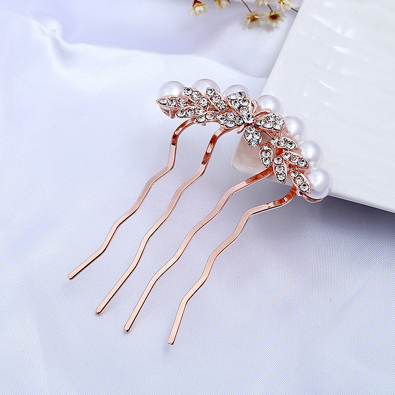 Bridal Hair Comb Rose Gold Crystal Metal Wedding Hair Accessory, sparkling sturdy metal bridal hair comb for your wedding day attire, a multi way hair up do accessory must have for your big day!