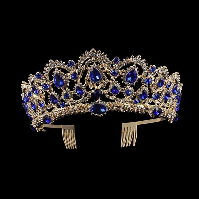 Crystal Tiara Crown European Vintage Crystal Rhinestone Hair Accessory, Be the queen of the party with our European Crystal Tiaras. Made with intricate details 