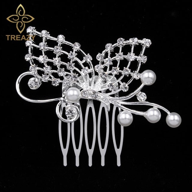 Bridal Hair Comb Pearl Crystal Metal Wedding Hair Accessory, Enhance your special day attire with our sparkling bridal hair accessory. Choose from beautiful variations f