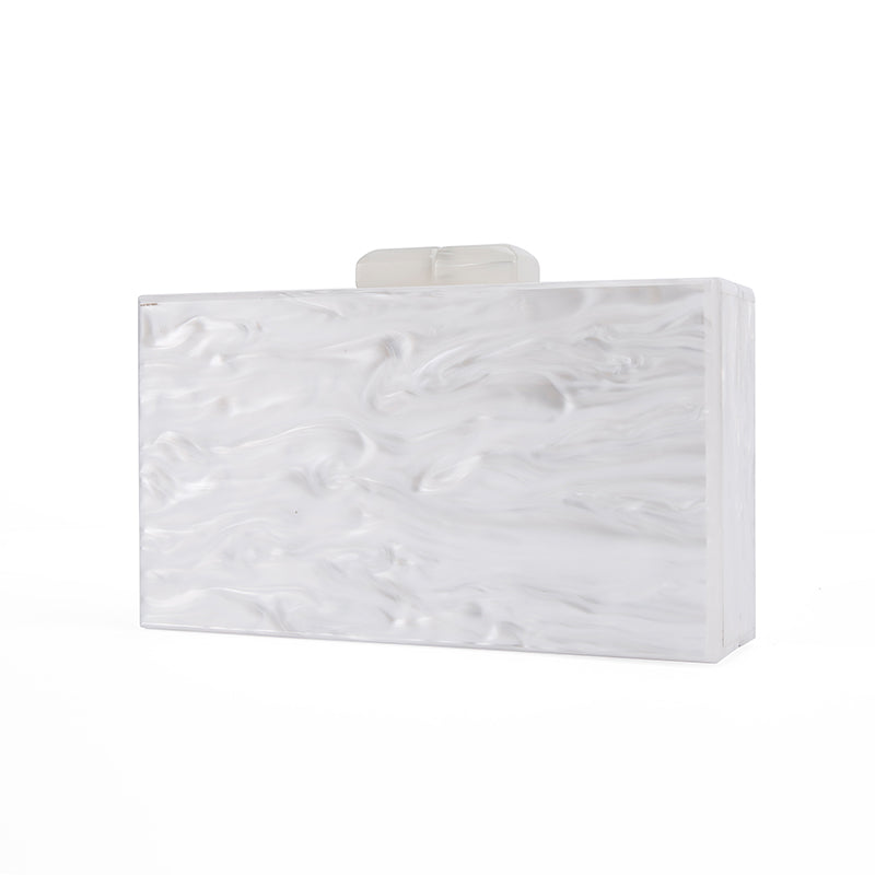 Evening Clutch Purse White Acrylic Box Clutch Evening Bag, Experience elegance with our sophisticated pearl white acrylic box clutch, complete 