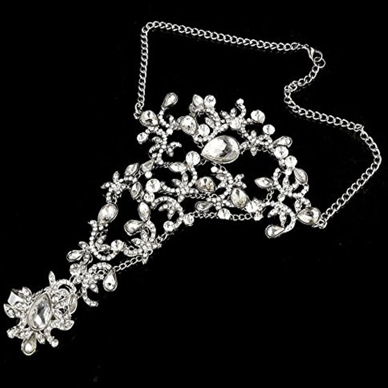Luxury Elegant Crystal Rhinestones Bridal Bracelet Glove - TulleLux Bridal Crowns &  Accessories