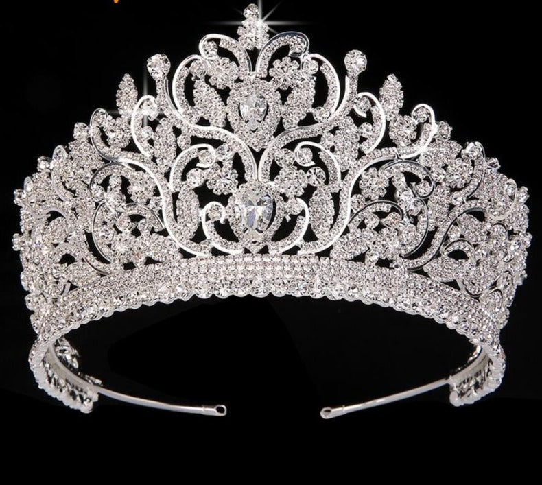 Tiara Crown AAA Cubic Zirconia Rhinestone Crystal Wedding Accessory, This dazzling AAA cubic zirconia crown boasts stunning brilliance, m