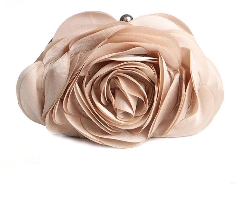 Wedding Clutch Purse Satin Flower Evening Bag, Elevate your wedding look with our Flower Wedding Bags. Exquisite ruched satin flowers a
