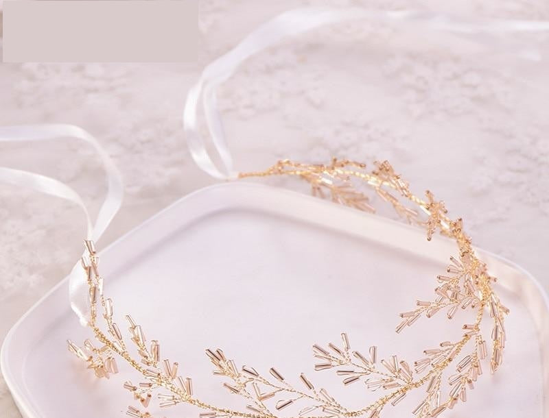 Bridal Headpiece Hair Vine Wedding Hair Accessory, Add a touch of elegance to your wedding day with our delicate hair wreaths headband. F