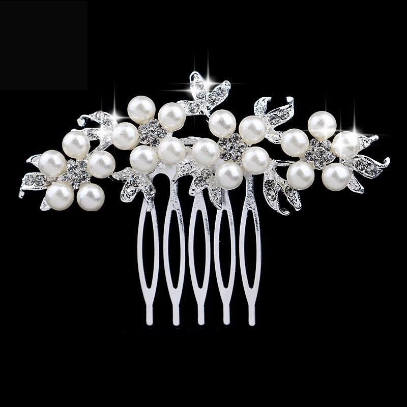Bridal Hair Comb Pearl Crystal Metal Wedding Hair Accessory, Enhance your special day attire with our sparkling bridal hair accessory. Choose from beautiful variations f